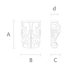 Carved polyurethane bracket KRPU-036 for wall decoration xthnt;