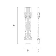 Newel post, natural and eco-friendly wooden product, durable and strong drawing