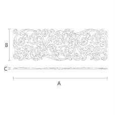 Wood Carving in the Form of a Monogram - Carved Inlay N-354R Drawing
