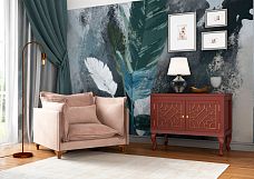 Curved leg for a cabinet