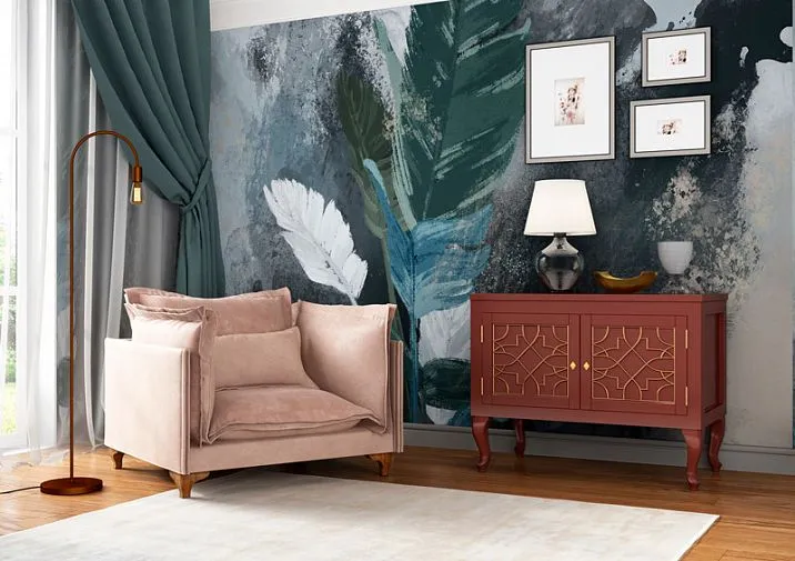 Curved leg for a cabinet