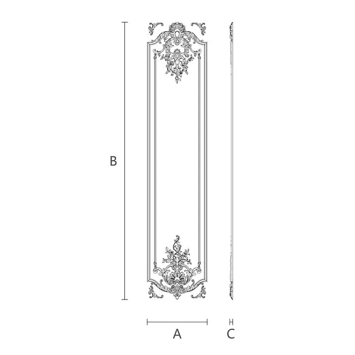 Polyurethane decoration set CPU.VRS-059 drawing