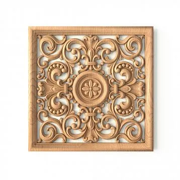 Carved inlay IKN-014 from oak &mdash; a decorative element for church furnishings and equipment.