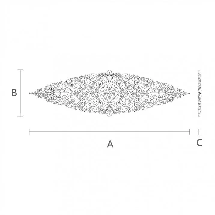 Stylish carved wooden insert, drawings