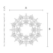 Polyurethane decor CPU-070 &mdash; expressive molding on walls and ceiling accent drawing