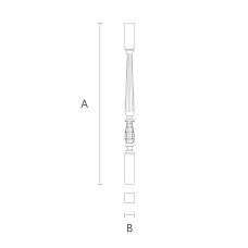 Wooden baluster L-037 natural color drawing