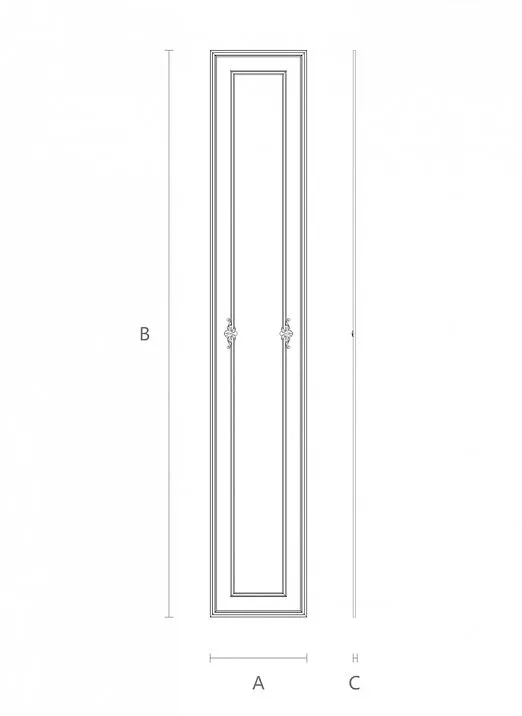 Detailed view of wood carving on the overlay from the C-001-2-2 wooden decor set