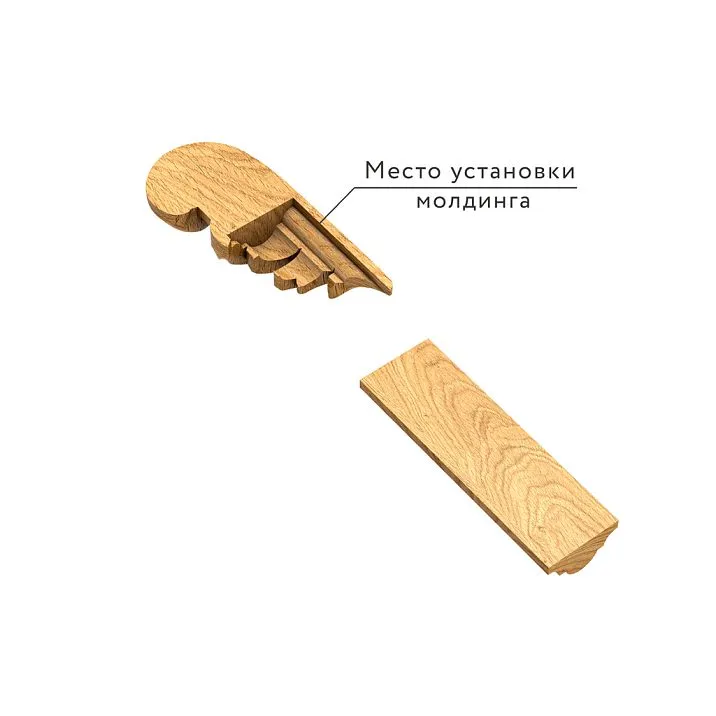 Carved wooden end cap N-436R &mdash; connection point for molding MLD-002