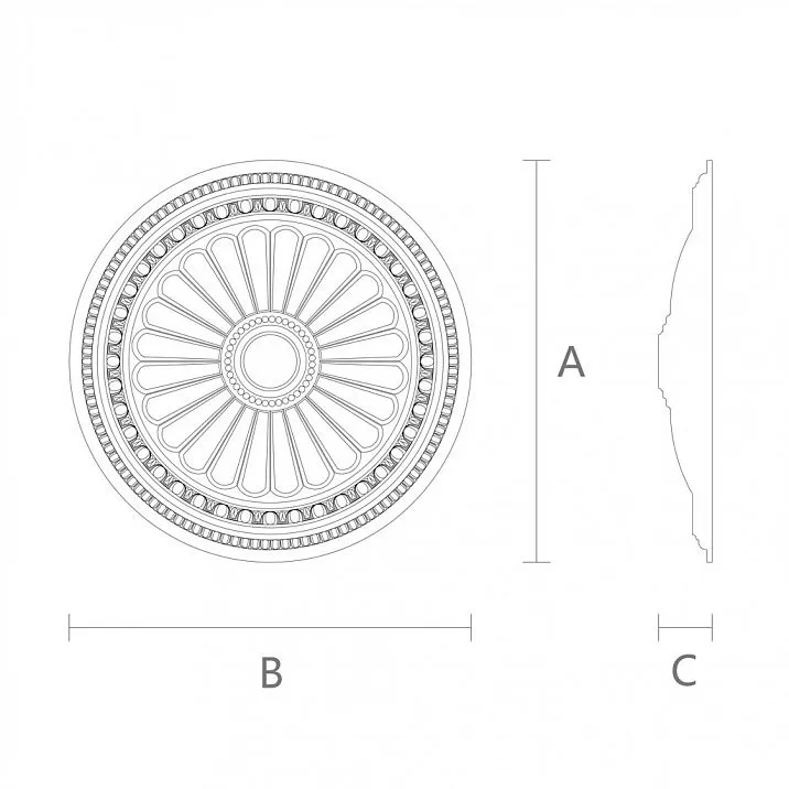 Decorative Rose R-023 in Empire Style &mdash; Drawing
