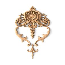 Carved wooden decoration set for furniture and wall decoration