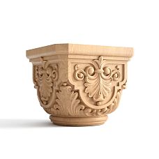 Carved Capital IKN-022 &mdash; decorative element for decorating columns and pilasters in classical style made of oak.