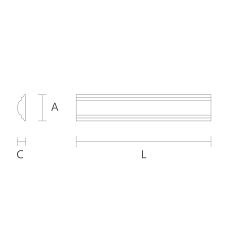 Drawing with dimensions of wooden border MLD-041 for precise installation