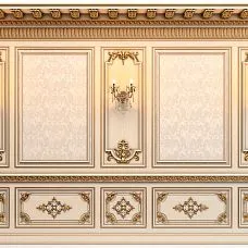 Carved overlay N-154.1 from solid wood for walls interior photo