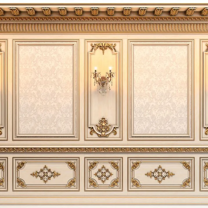 Carved overlay N-154.1 from solid wood for walls interior photo