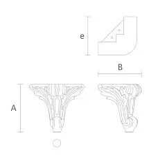 Curved wooden legs drawing