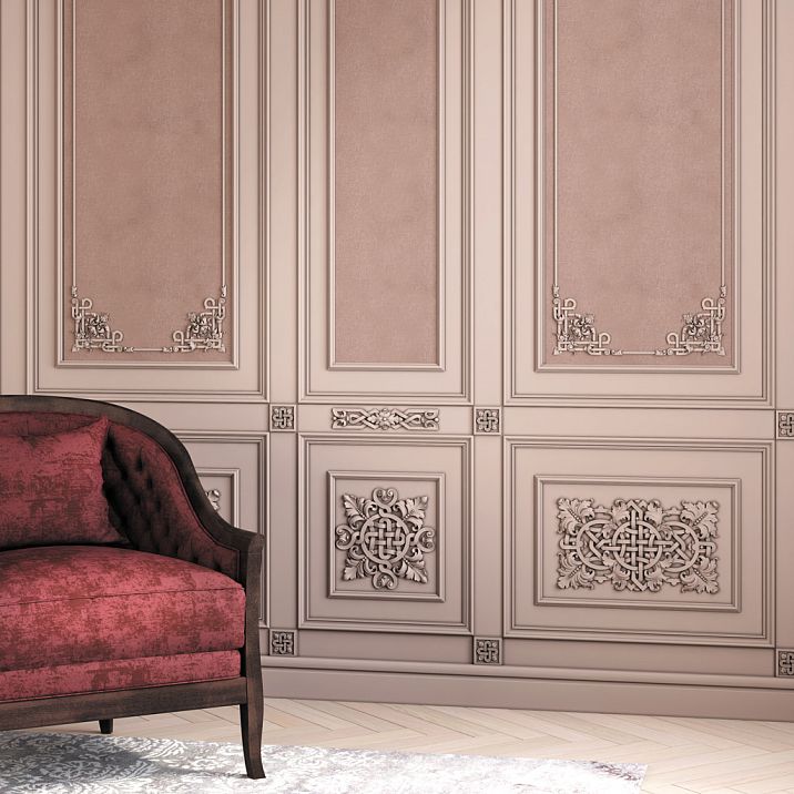 Carved inlay N-337 in the interior shown in the photo, use of wooden decor