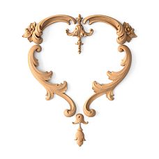 Decoration Set C-032 from wood with floral ornament