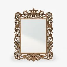 Carved mirror in wooden frame in classic style