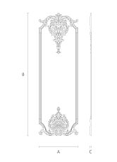 Decoration Set C-006-1-1 made of wood with carved floral pattern diagram