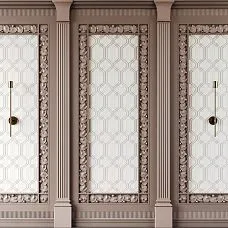 Carved capital KL-063 from oak and beech in interior photo