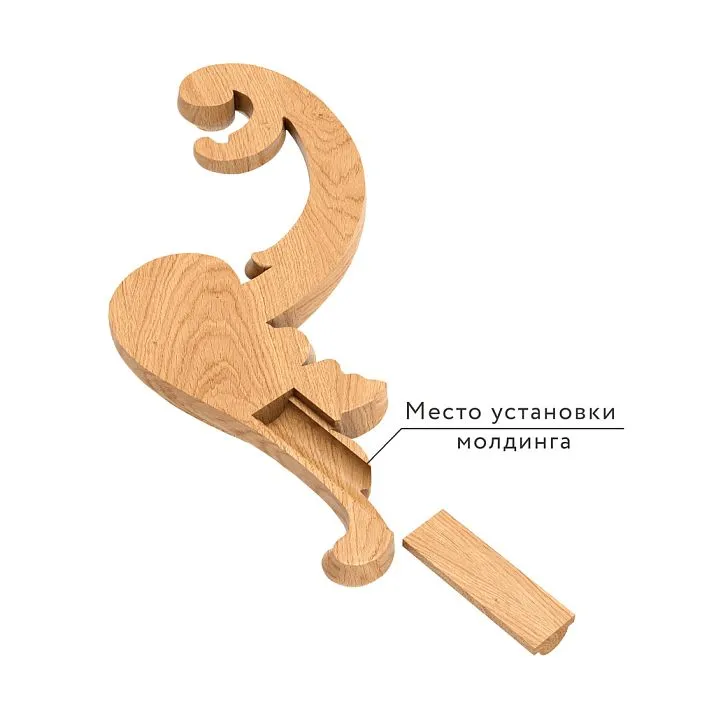 Carved overlay N.VRS-003-2R &ndash; an elegant wooden element for interior decoration.