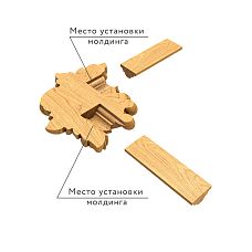 Decorative corner element N-258-1R for molding with mounting space