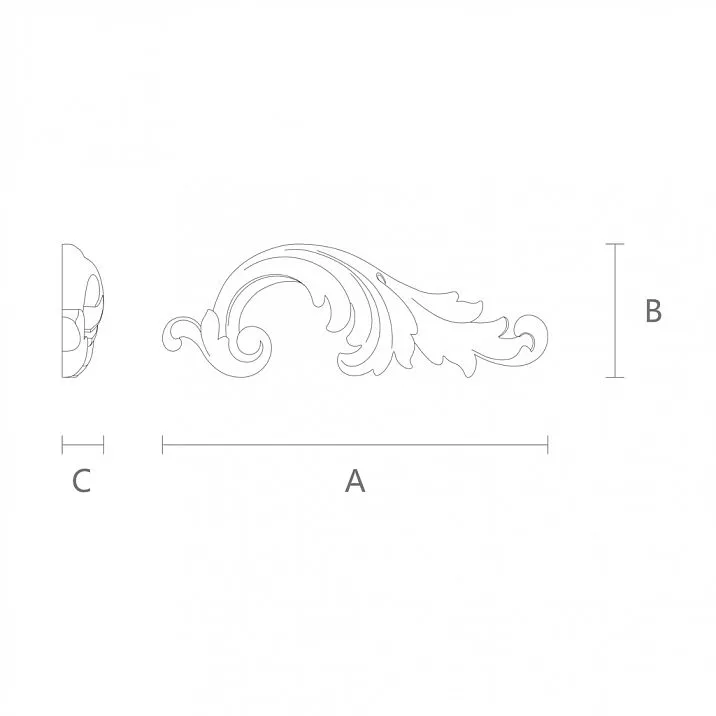 High-quality and original wooden decor - carved insert N-014R drawing