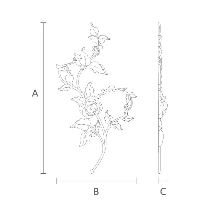 Schematic illustration of NPU-469R molding decoration dimensions for installation