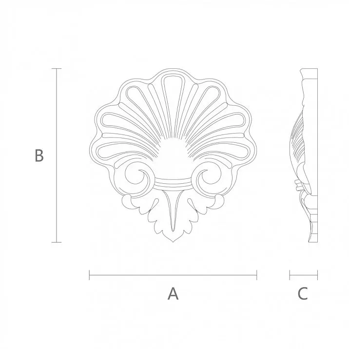 Oak or beech decorative overlay N-192 drawing