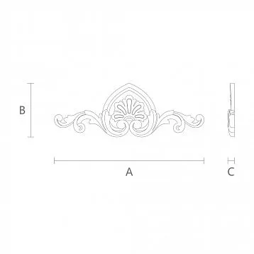 Деревянная накладка N-201 с резным растительным узором для украшения интерьера
