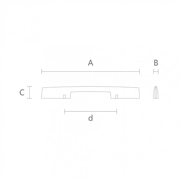 Ручка мебельная деревянная Lagom HL-003M чертеж