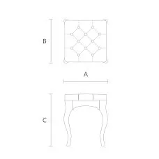 Marseilles 005-001 Ottoman with curved legs drawing
