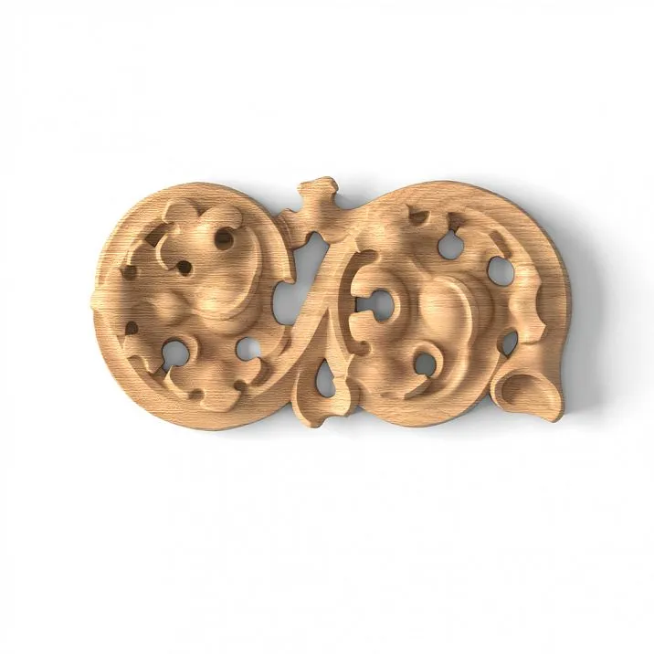 Decorative Wooden Plate with Carved Flower for Furniture Decoration