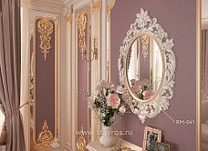 Wooden decorative applique with floral motif in interior