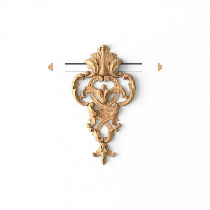 Carved applique MLD-1-1 close-up