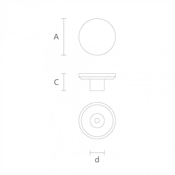 Drawings of round button handles