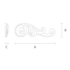 Wooden item with floral pattern for creating volume and relief - drawing