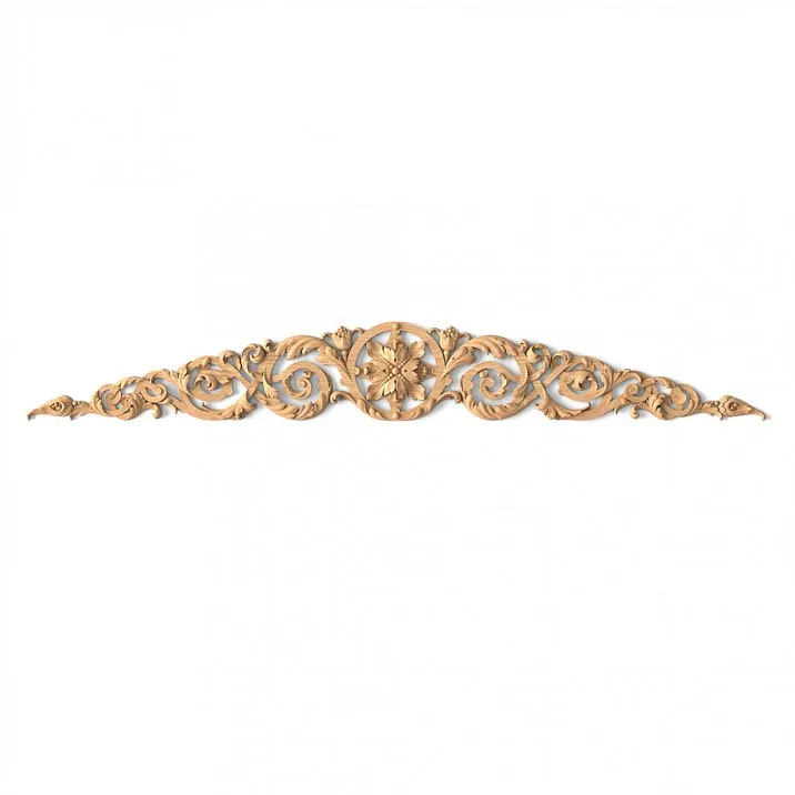 Wood carving with floral pattern &mdash; carved wooden inlay N-328 for walls and ceilings