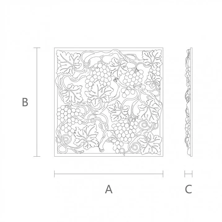 Carved item N-262 for furniture and facade decoration scheme