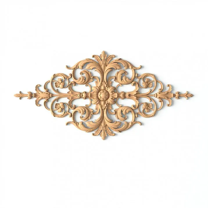 Floral ornament on carved wooden appliqu&eacute; N-420