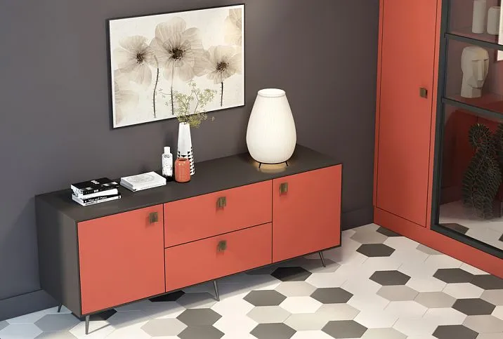 Rectangular wooden handles for drawers, white, black, brown, transparent