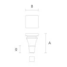 Drawing of geometric furniture leg MN-172.2