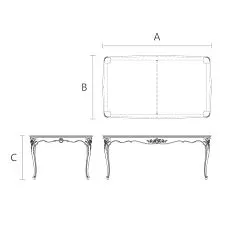 Dining table Versailles 002-001 &mdash; product drawing