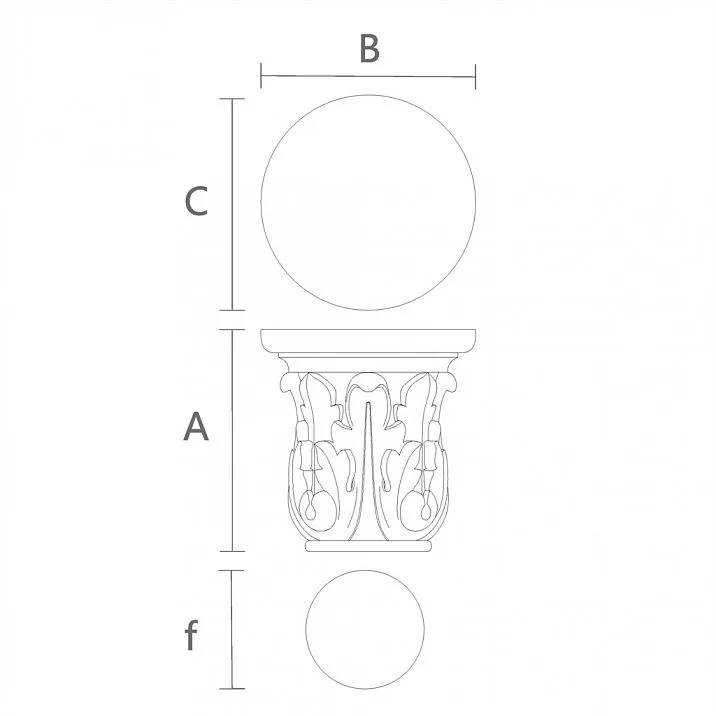 Decorative Capital KL-048 for Column Drawing