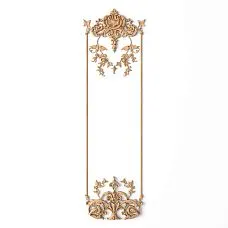 Wooden Decor Set C-053, consisting of 12 carved appliqu&eacute;s and 2 carved molding ends of different sizes and shapes