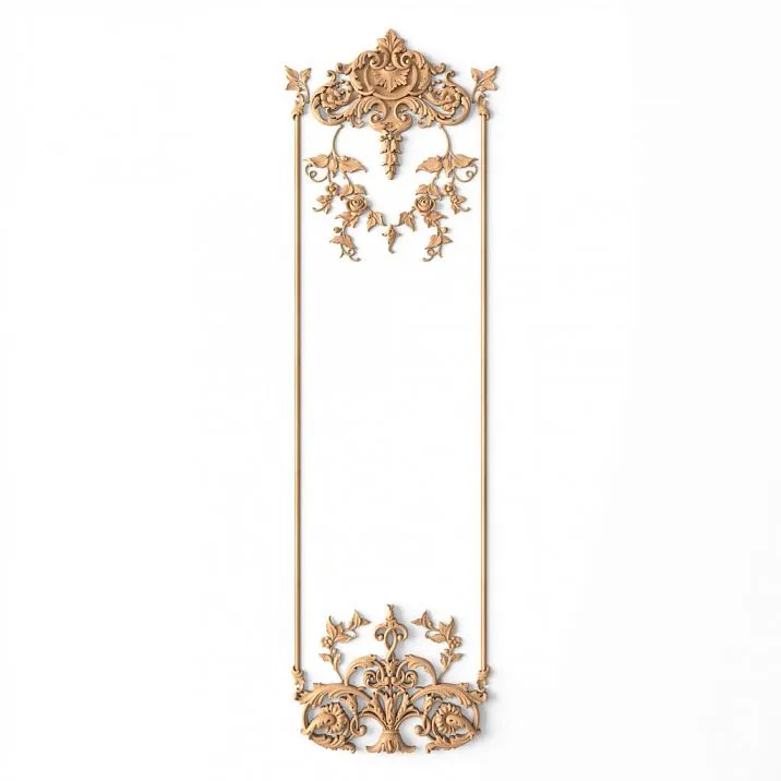 Wooden Decor Set C-053, consisting of 12 carved appliqu&eacute;s and 2 carved molding ends of different sizes and shapes