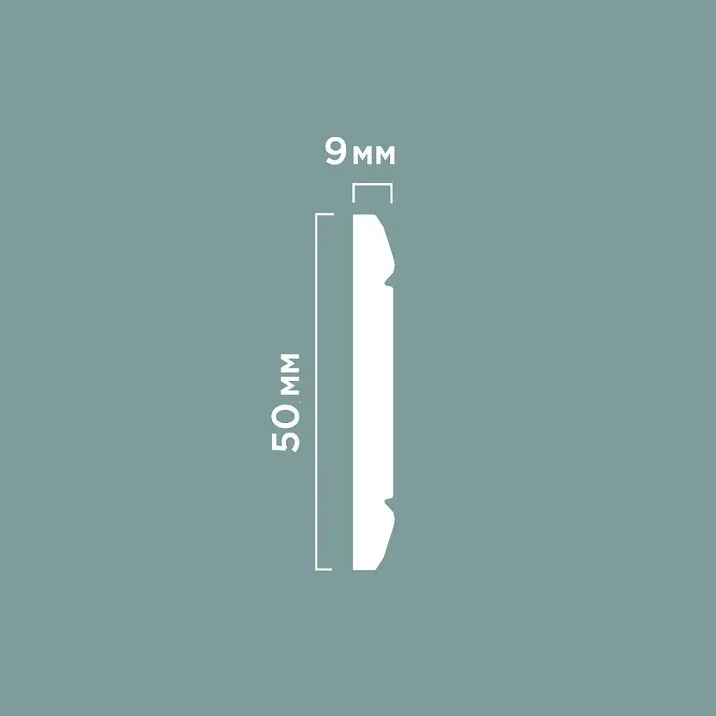 Molding WIP50 POLYSTYRENE HI WOOD 50mm x 9mm x 2.0m. Drawing