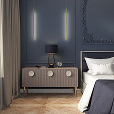 Wooden furniture handle HL-005 oak front view of the wardrobe