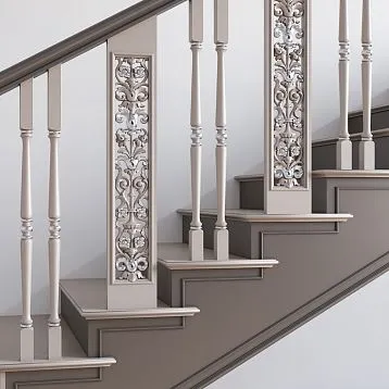 Балясина для лестницы L-019 из дерева на белом фоне