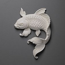 Buy NPU-487 Fish polyurethane stucco decor by STAVROS &mdash; a symbol of prosperity with detailed scales for stylish wall and furniture decoration